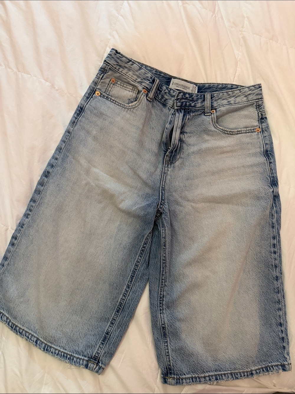 Stradivarius Light Blue Relaxed women’s  Denim Shorts by